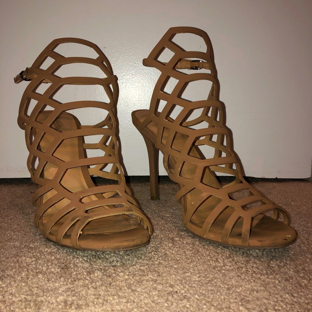 Tan Cage Heels